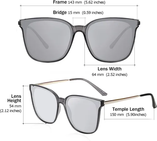 Vista 2 de Duco - Lentes de sol redondos vintage para mujeres y hombres con protección UV de moda para la playa