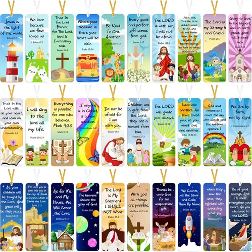 Vista 7 de Chinco Paquete de 120 marcadores de versículos bíblicos para mujeres, escritura cristiana, marcadores inspiradores con cintas, marcadores