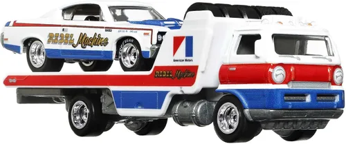 Vista 8 de Hot Wheels Equipo de transporte abierto con la máquina Rebel AMC '70
