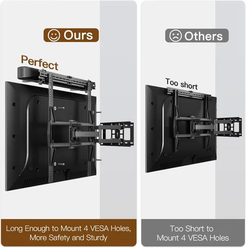 Vista 9 de MOUNTUP Soporte de pared para TV de movimiento completo y soporte universal para barra de sonido MU9122-A Bundle