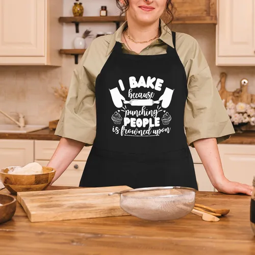 Vista 4 de Divertidos delantales para hornear para mujeres, bonitos regalos de cocina para mujeres panaderas, Navidad, Día de la Madre, regalos de cumpleaños