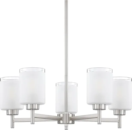 Vista 12 de 3 luces de vidrio industrial moderno con acabado de níquel cepillado. Accesorio de iluminación y decoración de jaula de alambre de metal para sala