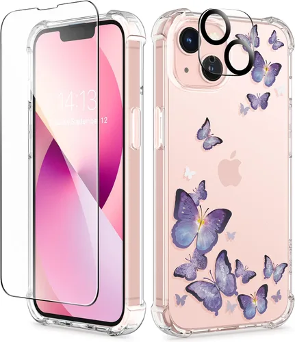 Vista 178 de GVIEWIN - Funda para iPhone 11 con protector de pantalla + protector de lente de cámara, cubierta protectora transparente suave de poliuretano