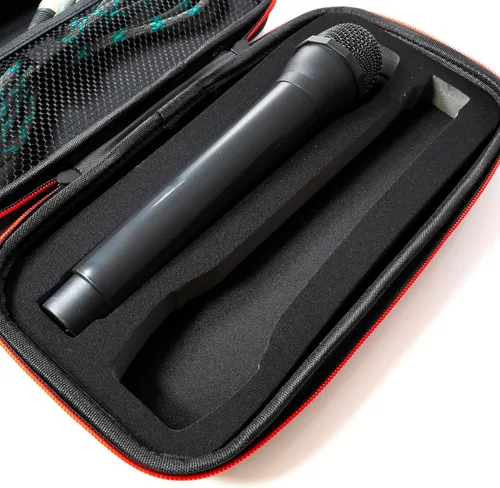 Vista 3 de Fabricko - Funda de viaje para micrófono inalámbrico dual, funda rígida de EVA, protectora, a prueba de golpes, impermeable para exteriores