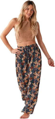 Vista 2 de Lotus and Luna Pantalones de harén para mujer, pantalones tailandeses para playa y descanso, cintura alta, pantalones bohemios, pantalones geniales