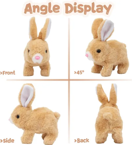Vista 6 de My Realistic Bunny Toy Easter My Realistic Interactive Bunny - Saltar, contraer y sacudir orejas (marrón)