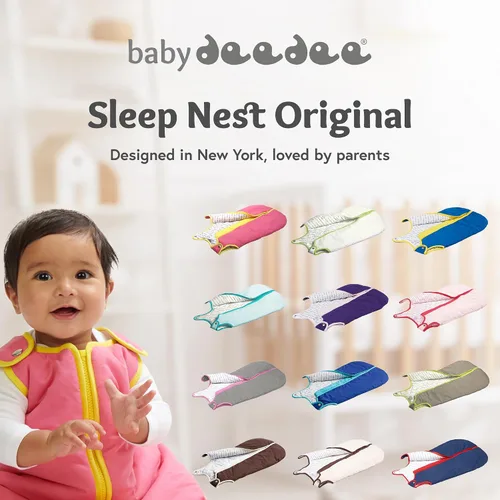 Vista 10 de Saco de dormir para bebé, nido para dormir de Baby Deedee, Rosa (Candy Pink) Patented shoulder snaps and full-length zipper help make dressing and