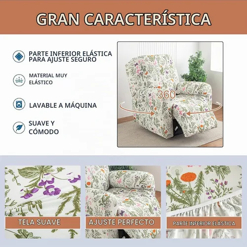 Vista 2 de Fundas para sillas reclinables, fundas reclinables de 4 piezas, fundas para 12 meses