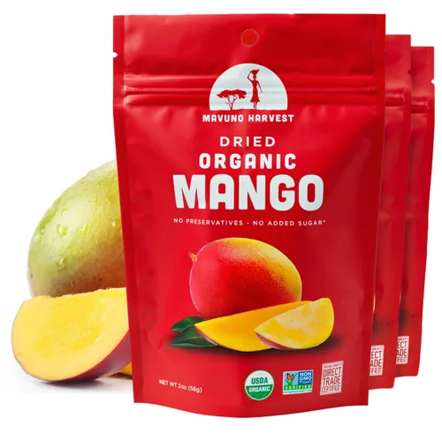 Vista 41 de Mavuno Harvest Paquete variado de frutas secas orgánicas, mango seco, papaya, piña, plátano, yaca y mezcla tropical, saludable, vegano, sin azúcar