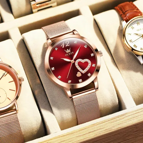 Vista 2 de OLEVS Reloj de mujer de malla para mujer con fecha, analógico de cuarzo, reloj de pulsera para mujer, vestido clásico, resistente al agua