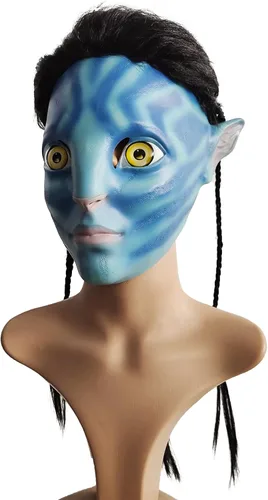 Vista 5 de Jack Sally - Máscara suave de látex azul 2022 para cosplay, reality show de Halloween accesorio de disfraz