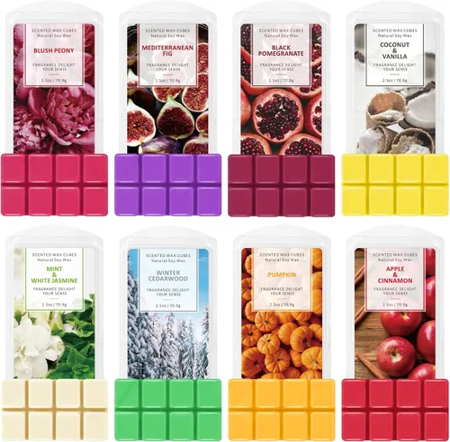 Vista 10 de SCENTORINI Cubos de Cera Derretible, Cera Derretible de Vela de Cedro Invernal con Aroma Fuerte, Cera Perfumada de Soja para Calentador de Cera