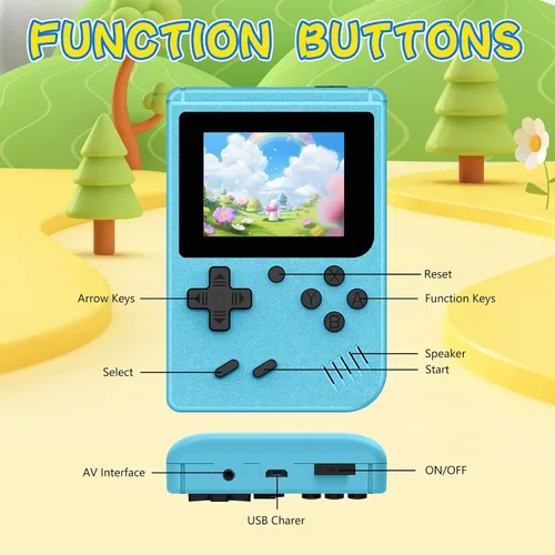 Vista 5 de Retro Gaming Console, Built-in 400 Classic Retro Game Console, 3.0 Inch IPS Screen Retro Handheld Game Console, 1020mAh Rechargeable Battery