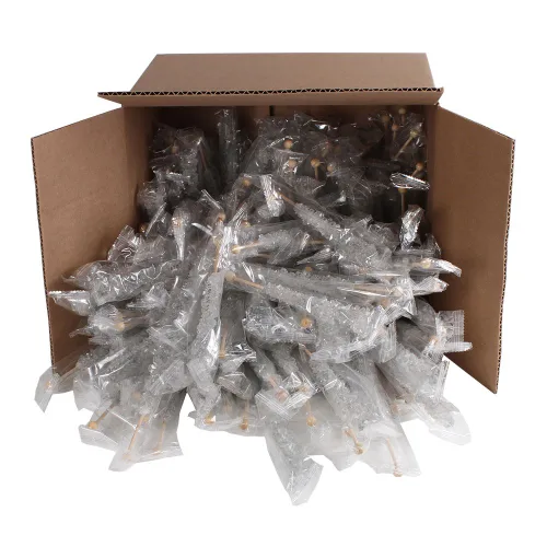 Vista 54 de Palitos de caramelo de roca extragrandes: 12 paletas de cereza rosa – envueltas individualmente – Palitos de caramelo de roca de cristal