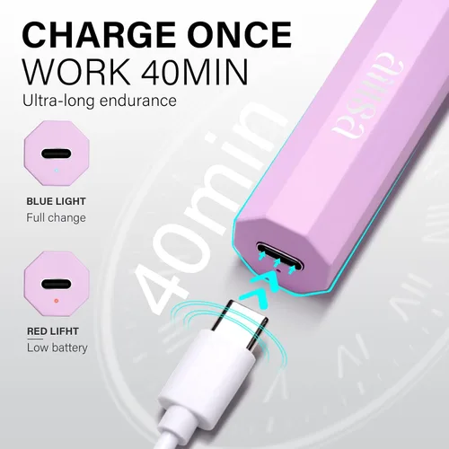 Vista 5 de AILLSA Mini luz UV para uñas, lámpara LED de mano para uñas, pequeña lámpara de uñas de gel, portátil, de secado rápido, inalámbrica para regalo