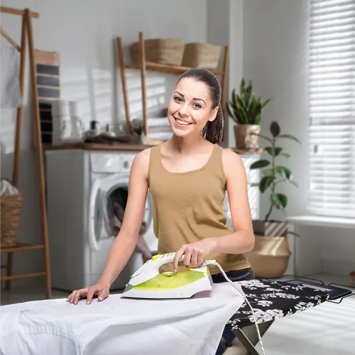 Vista 3 de Bartnelli Pro Luxury - Tabla de planchar extra ancha de 51x19 pulgadas con soporte para plancha de vapor resistente, ruedas para fácil