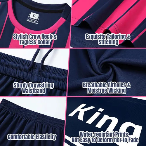 Vista 3 de Camisetas de fútbol personalizadas para hombres, mujeres, niños, camisetas de fútbol personalizadas, pantalones cortos, uniformes