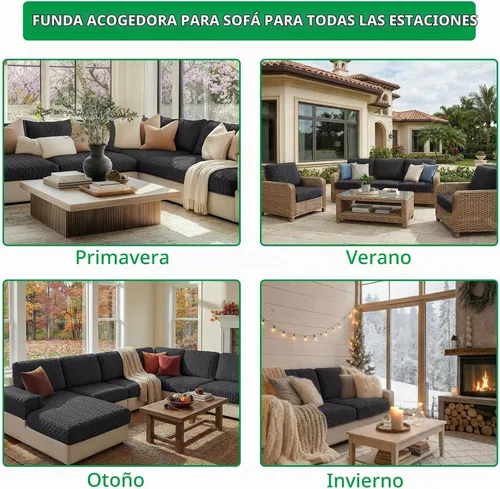 Vista 5 de OHSIO Fundas para Cojines de Sofá, Funda de Sofá de Felpa Super Suave y Gruesa Elástica Funda de Sofá Seccional Lavable Amigable para Mascotas Gris