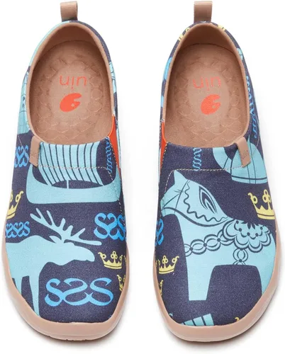 Vista 62 de UIN Zapatos de viaje para caminar para hombre, sin cordones, de lona, informales, ligeros, cómodos y modernos, diseño de perritos felices Ahhhhh