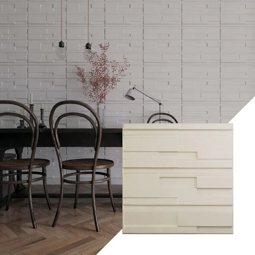 Vista 17 de Ekena Millwork 19 5/8 pulgadas de ancho x 19 5/8 pulgadas de alto, ladrillo desplazado EnduraWall decorativo 3D, cobre envejecido