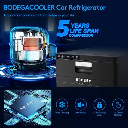Vista 4 de BODEGA BODEGACOOLER - Refrigerador de cajón de 12 V, 33 cuartos de galón (31 L) con control de aplicación, enfriador portátil para automóvil