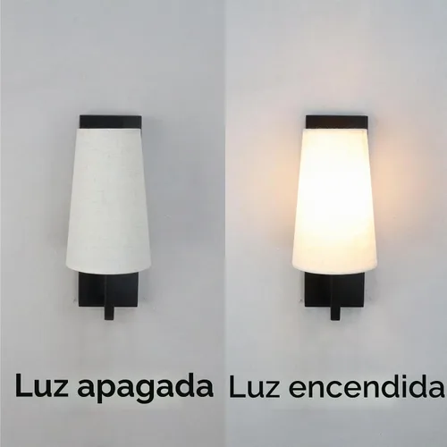 Vista 7 de Juego de dos apliques de pared negros de granja modernos con cable de 1 luz negra mate con pantalla de tela, iluminación de pared para dormitorio