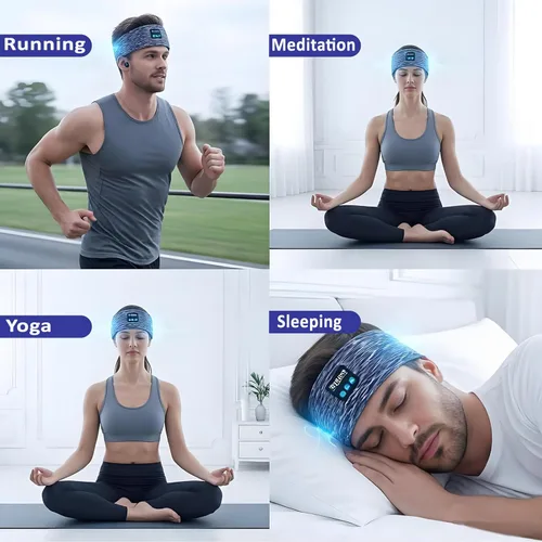 Vista 6 de Auriculares inalámbricos para dormir de lado Azul