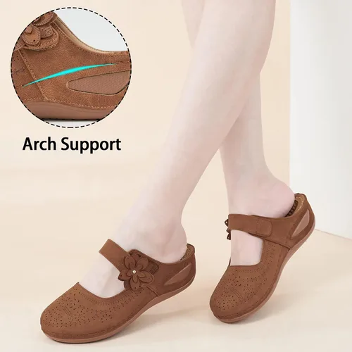 Vista 21 de Alicegana Sandalias elegantes de verano para mujer, con puntera cerrada, estilo casual, sin cordones, con gancho ajustable