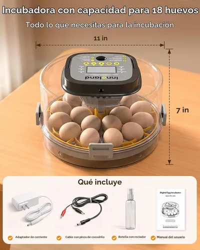 Vista 5 de 18 Egg Incubator for Hatching Eggs with Humidity & Temperature Control
