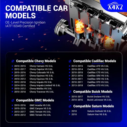 Vista 2 de 6 bujías de iridio doble 41-109 para Buick Enclave LaCrosse/Cadillac ATS CTS SRX STS XTS/Chevy Camaro Colorado Equinox Impala Malibu/GMC Acadia