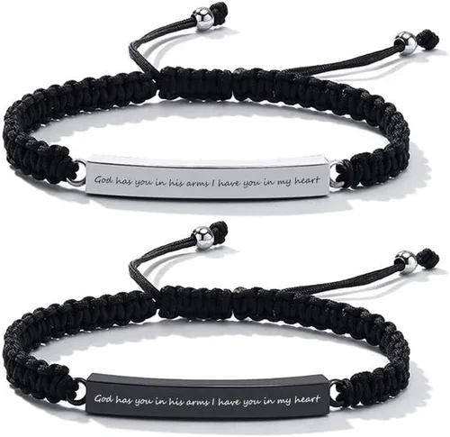 Vista 45 de Pulsera de urna personalizada para cenizas, recuerdos de joyería de cremación para mujeres y hombres, pulsera ajustable de cuerda tejida hecha a