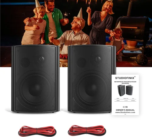 Vista 9 de STUDIOFINIX Altavoces para exteriores de 6.5 pulgadas, impermeables, con cable, 400 W, para montaje en pared, pasivos, uso adecuado para interiores