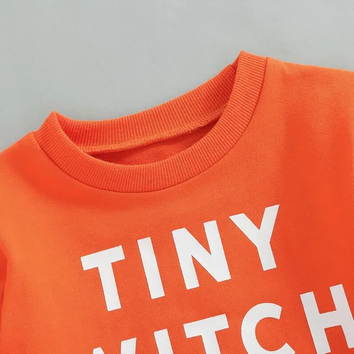 Vista 245 de Disfraz de Halloween para bebé, sudadera de calabaza con cuello redondo, suéter de manga larga, ropa de otoño