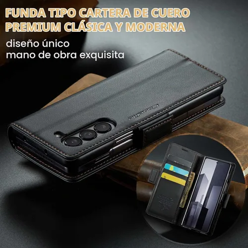 Vista 7 de Funda para Samsung Galaxy Z Fold 6, Funda de Cartera de Cuero PU Premium con Tapa Plegable con [Bloqueo RFID][Portador de Tarjetas][Función de Negro