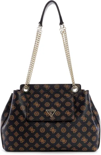 Vista 5 de GUESS Nichel Logo Satchel Bolsa de mano y cartera Set - NaturalRojo
