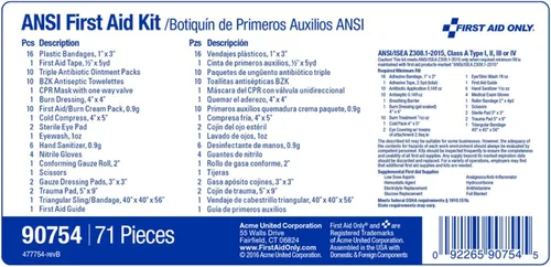 Vista 6 de First Aid Only ANSI 2015 - Kit de primeros auxilios Negro