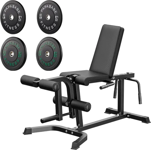 Vista 15 de PAPABABE Leg Extension and Curl Machine, Adjustable Leg Machine, Seated Leg Extension and Lying Leg Curl Machine, Lower Body Workout Equipment for