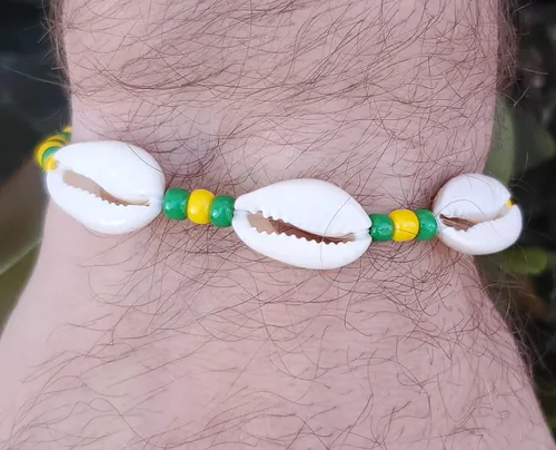 Vista 15 de Sea Shell Santeria Ilde Stretch Unisex Beaded Ifa Bracelet