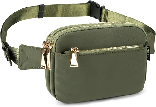 Vista 5 de Zorfin - Riñonera moderna de nailon negro para mujer