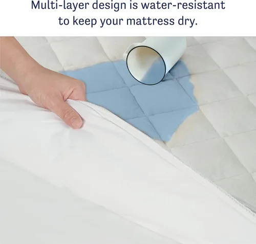 Vista 5 de All-In-One Almohadilla de colchón ajustable de bambú ultrasuave y resistente al agua, tamaño matrimonial