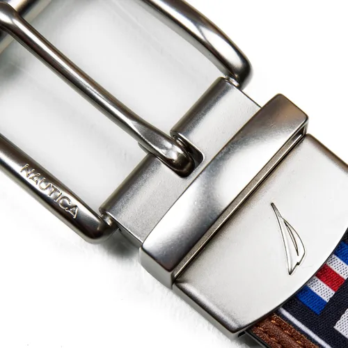 Vista 4 de Nautica Cinturón reversible para hombre con patrón de bandera