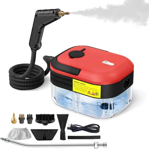 Vista 9 de Limpiador de vapor de 2500W para hogar y automóvil, vaporizador de mano de calentamiento en 15s para limpieza, limpiadores de vapor portátiles