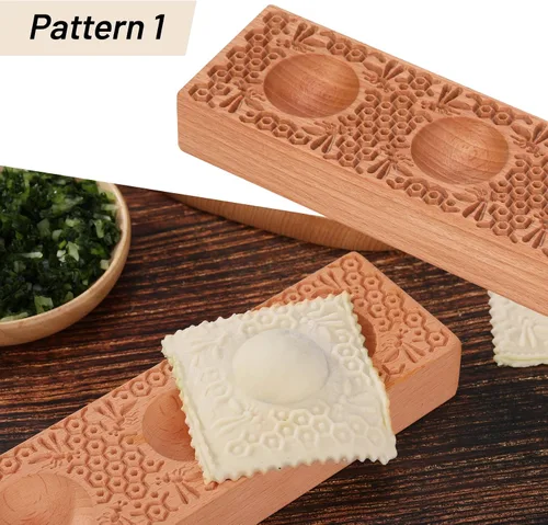 Vista 3 de Molde de ravioles de madera hecho a mano, tablero de ravioles de madera, molde de ravioles de madera, herramientas de tablero de madera para pasta