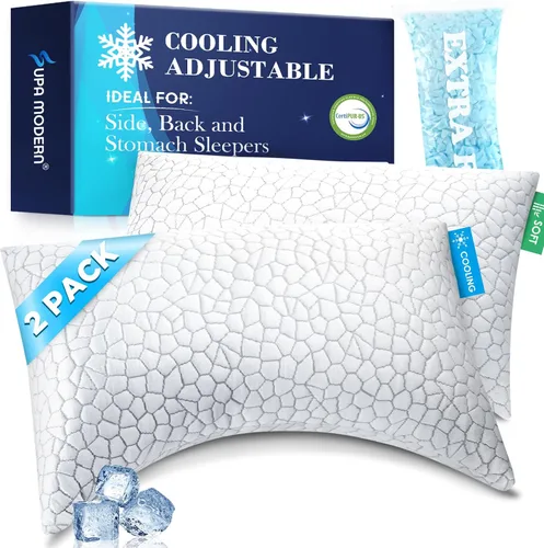 Vista 10 de Almohadas para dormir de lado para adultos, almohada cervical para dormir de lado, almohada refrescante con diseño ergonómico, almohadas ajustables