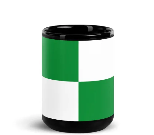 Vista 3 de Bandera de Ocaña Norte de Santander - Taza de café de cerámica negra