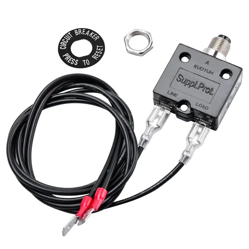 Vista 3 de Interruptor de botón pulsador de 3 amperios, probador de fusibles briidea Restablecimiento manual 32V, protección de bajo voltaje