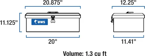 Vista 2 de UWS EC20111 Caja de herramientas de aluminio de pared pesada de 20 pulgadas