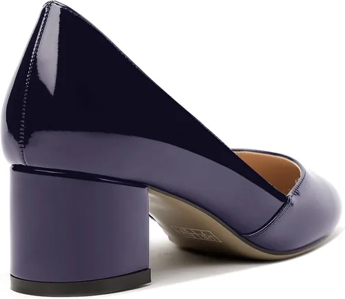 Vista 5 de MODENCOCO Zapatos de tacón bajo grueso para mujer, con puntera redonda, de 2 pulgadas