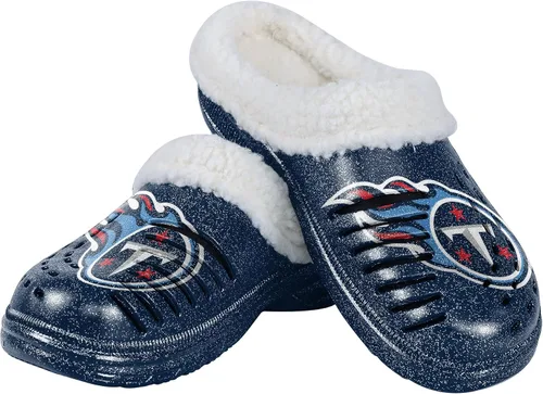 Vista 23 de FOCO - Zuecos con logotipo del equipo de la NFL para mujer, forro de sherpa y brillo