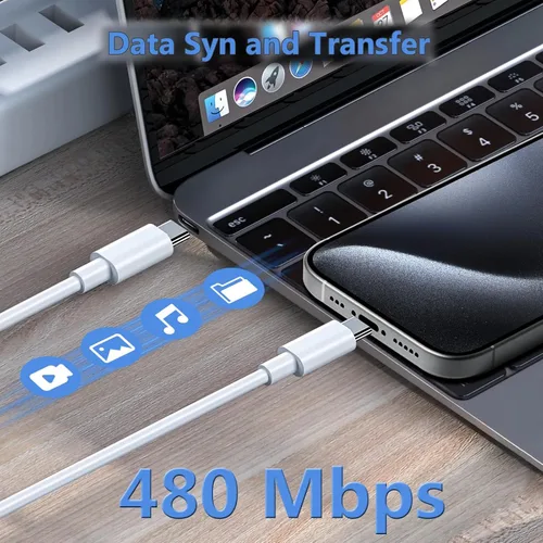 Vista 6 de Cargador de carga rápida de 10 pies para iPhone 17, 16, 15, cable largo USB C a C con bloque de carga rápida de teléfono tipo C de 20 W para iPhone